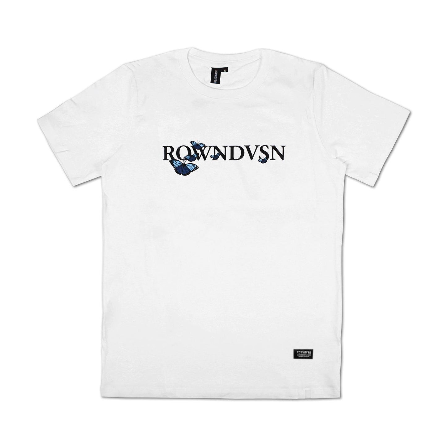 Rown Division T-Shirt Blue Buterfly White